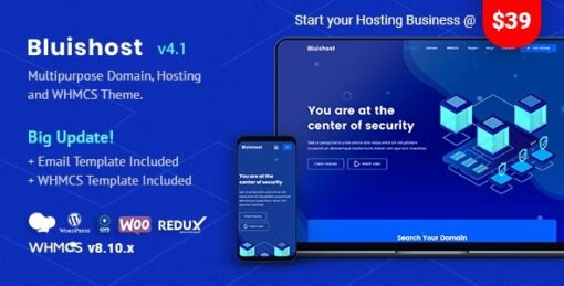 Bluishost - Responsive Web Hosting with WHMCS Themes Free Download